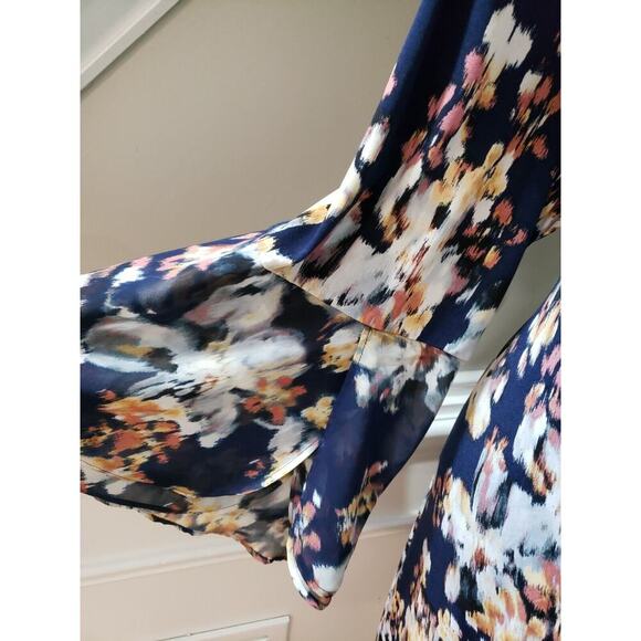 Est 1946 Women's Blue Tie Dye Long Sleeve Round Neck Pullover Shift Dress 18/20W - Picture 6 of 13